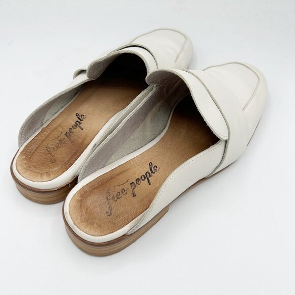 Free People At Ease Ivory Leather Loafer Shoes Size 36 US 6 Women's - Picture 5 of 6
